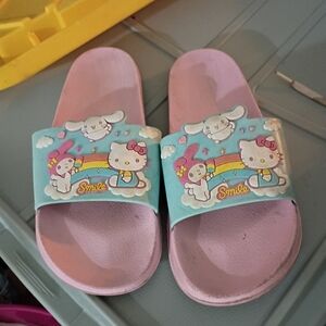 Kids Pink and Blue Slide Sandals
